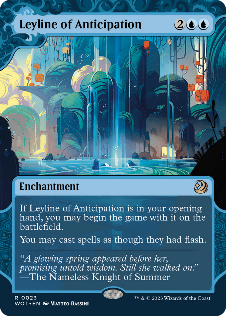 Leyline of Anticipation (WOT-023) [Wilds of Eldraine: Enchanting Tales]: (Showcase) (Borderless) Foil