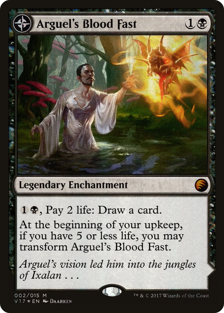 Arguel's Blood Fast // Temple of Aclazotz (V17-002) [From the Vault: Transform]: (compasslanddfc) Foil