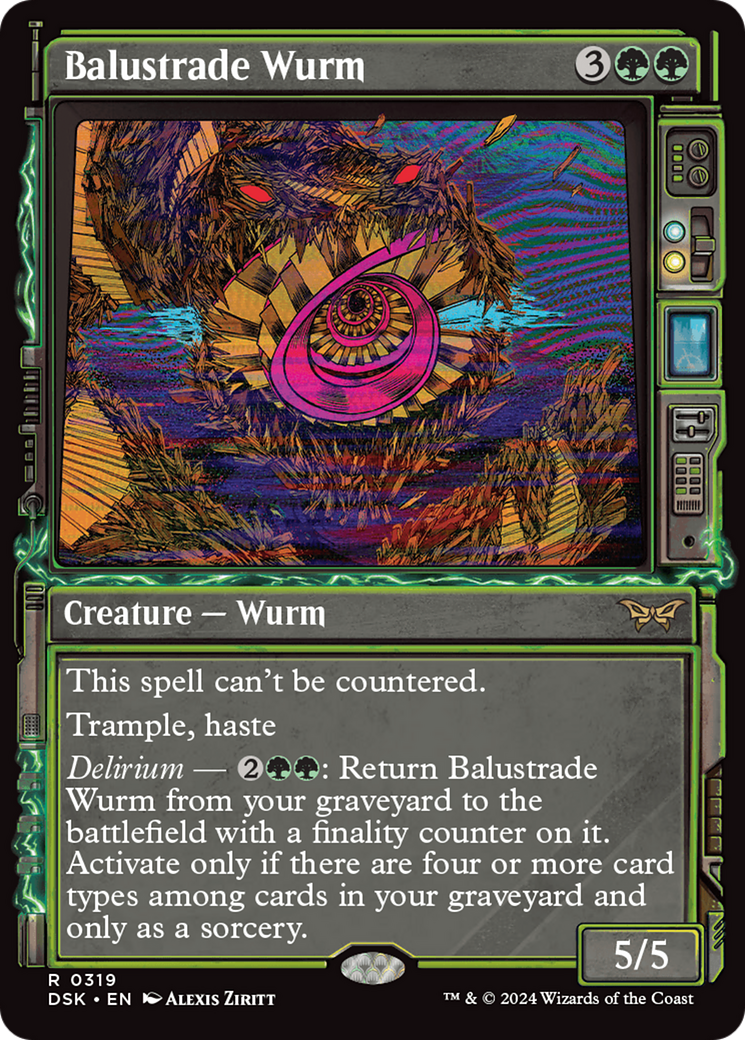 Balustrade Wurm (DSK-319) [Duskmourn: House of Horror]: (Showcase) Foil