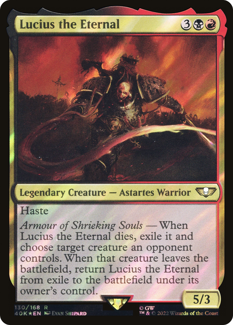 Lucius the Eternal (Surge Foil) (40K-130) [Warhammer 40,000 Commander] Foil