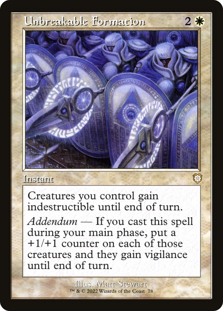 Unbreakable Formation (Retro Frame) (BRC-078) [The Brothers' War Commander]