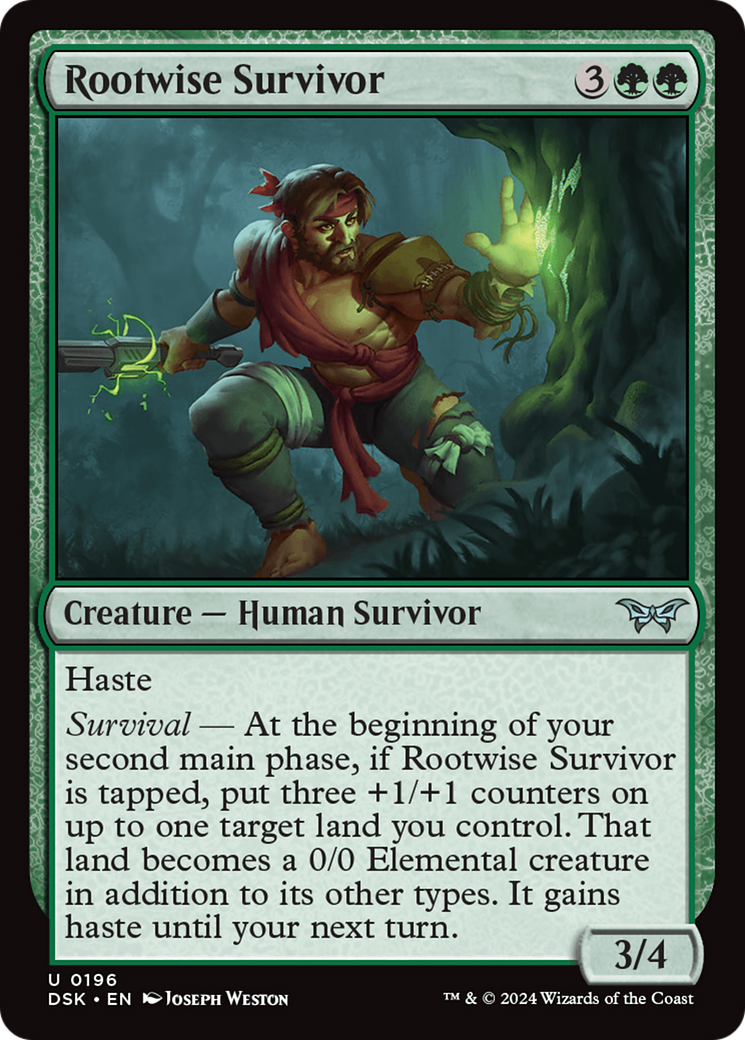 Rootwise Survivor (DSK-196) [Duskmourn: House of Horror] Foil