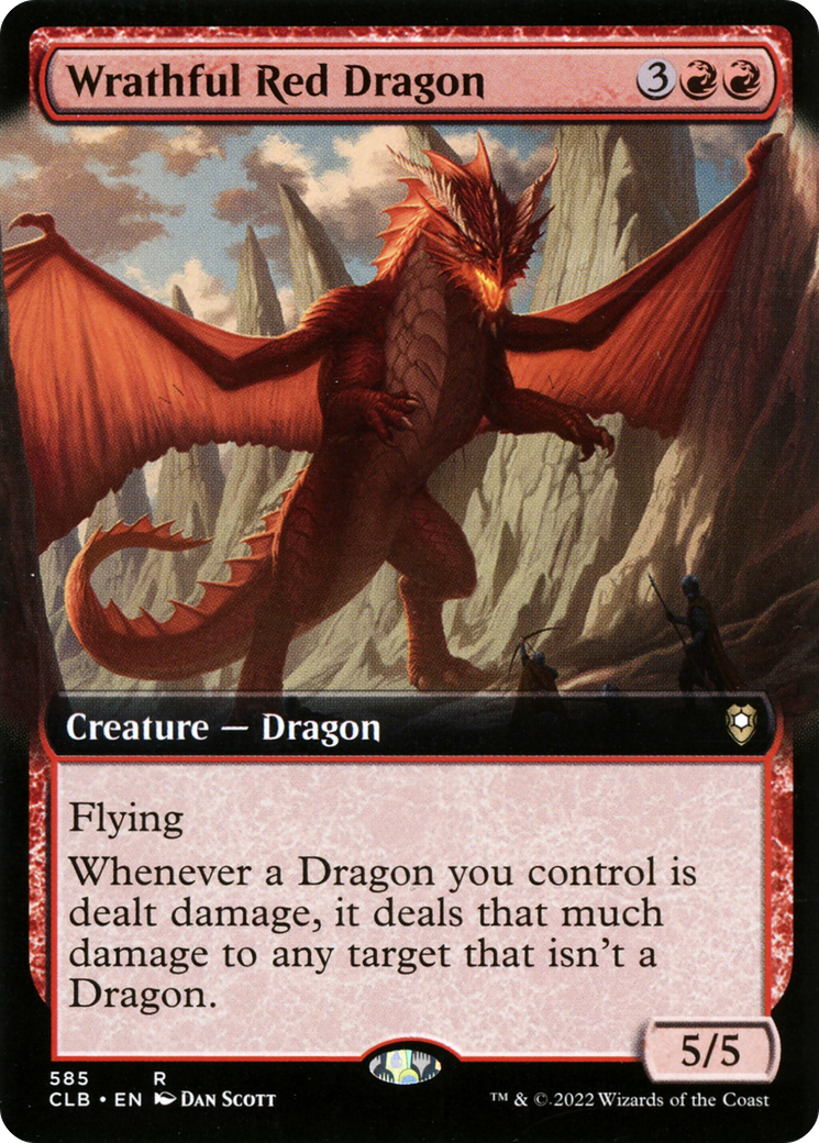 Wrathful Red Dragon (CLB-585) [Commander Legends: Battle for Baldur's Gate]: (Extended Art) Foil