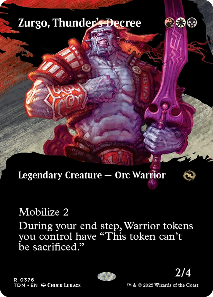 Zurgo, Thunder's Decree (TDM-376) [Tarkir: Dragonstorm]: (Showcase) (Borderless)