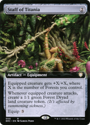 Staff of Titania (Extended Art) (BRC-050) [The Brothers' War Commander]