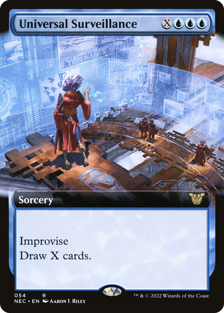 Universal Surveillance (NEC-054) [Neon Dynasty Commander]: (Extended Art)