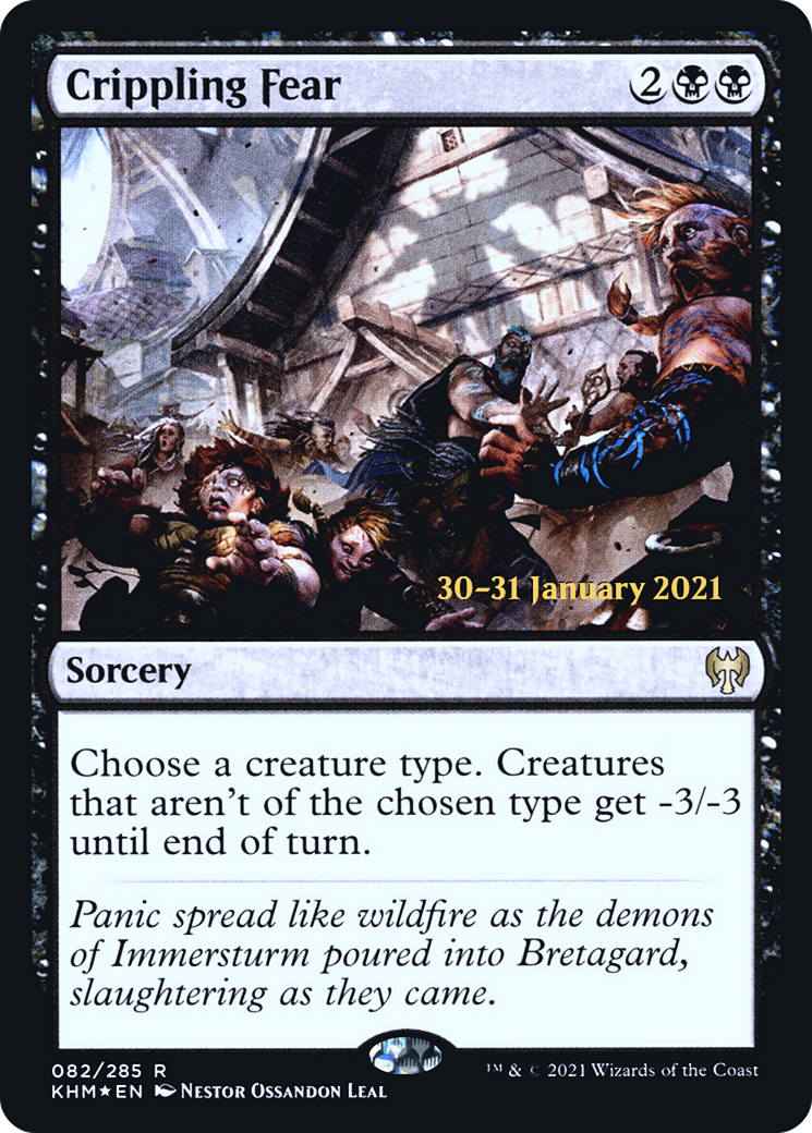 Crippling Fear (PRE-82S) [Kaldheim Promos] Foil