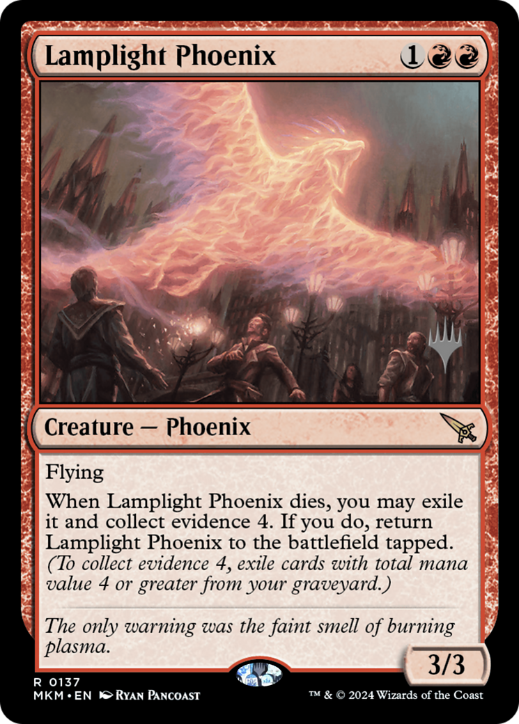 Lamplight Phoenix (PPMKM-137P) [Murders at Karlov Manor Promos] Foil
