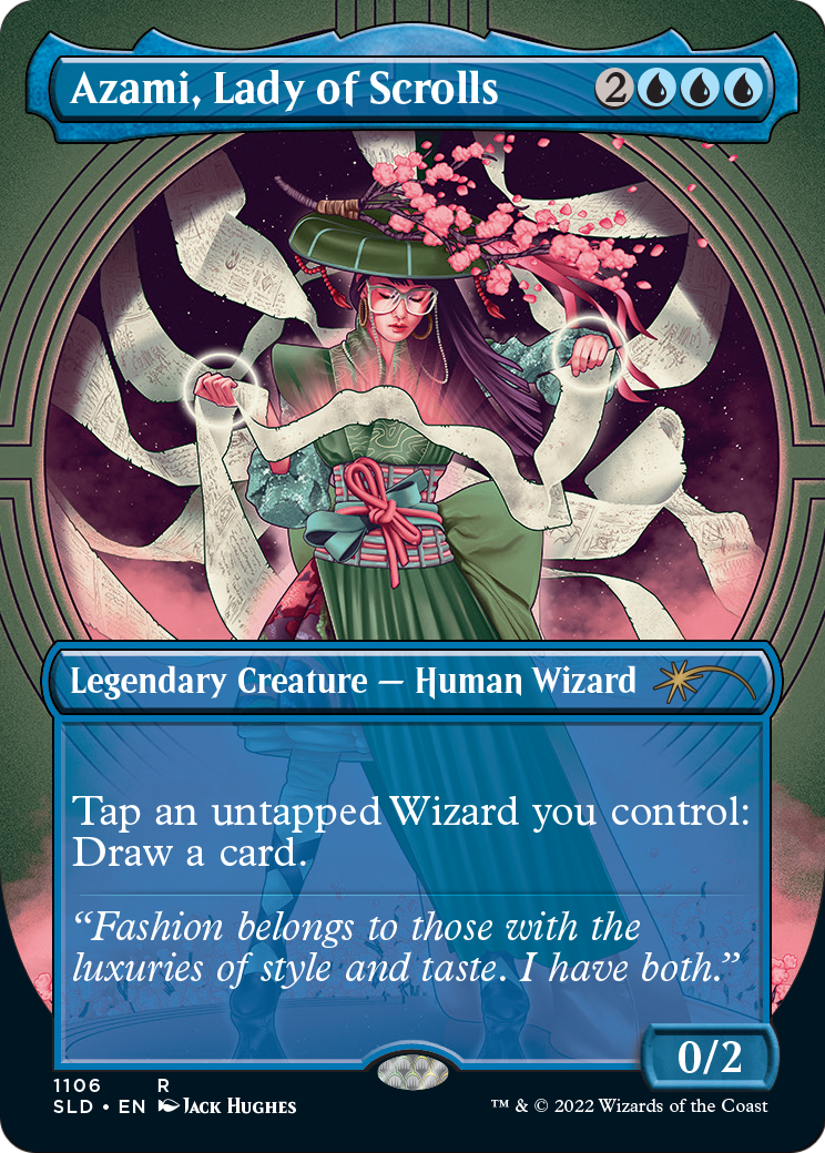 Azami, Lady of Scrolls (Borderless) (SLD-1106) (Borderless) [Secret Lair Drop]