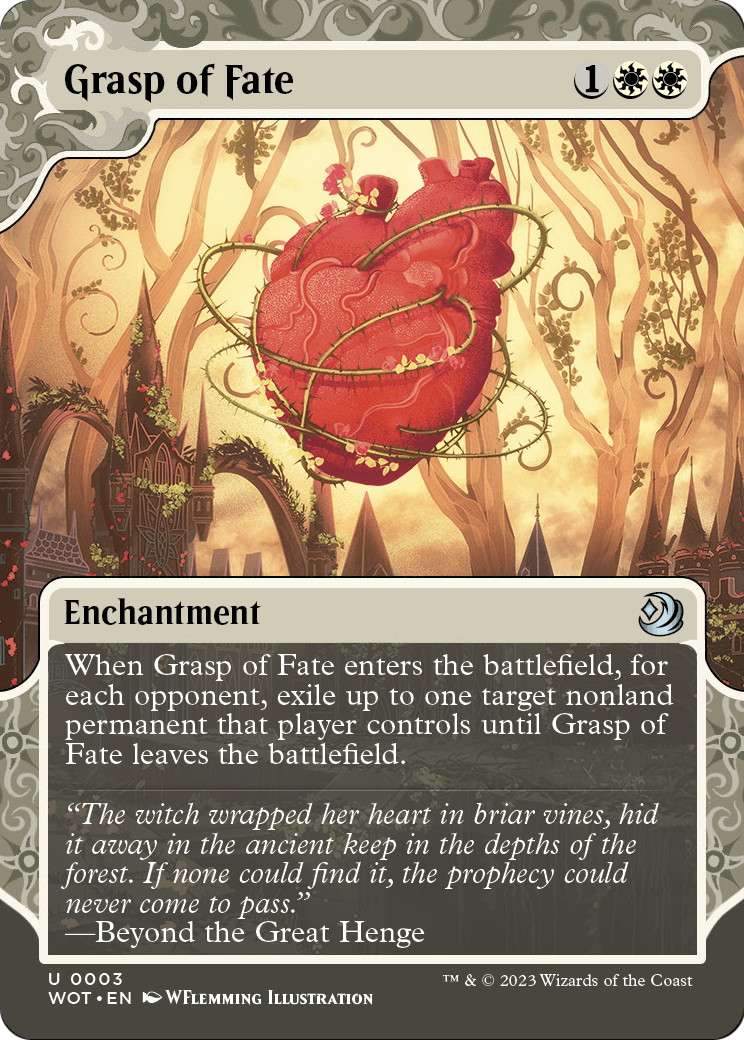 Grasp of Fate (WOT-003) (Showcase) (Borderless) [Wilds of Eldraine: Enchanting Tales] Foil
