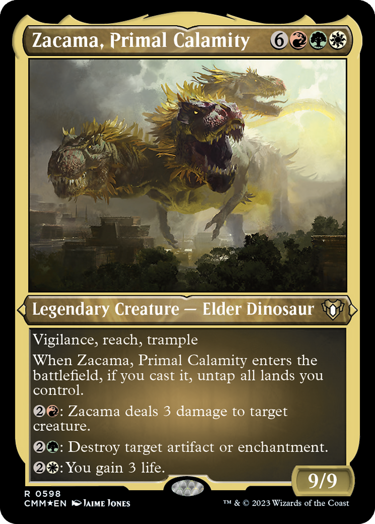 Zacama, Primal Calamity (CMM-598) [Commander Masters] Etched Foil