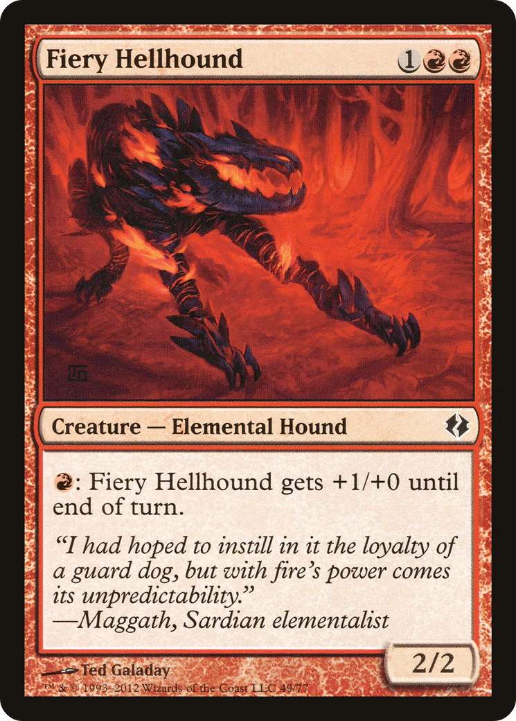 Fiery Hellhound (DDI-049) [Duel Decks: Venser vs. Koth]