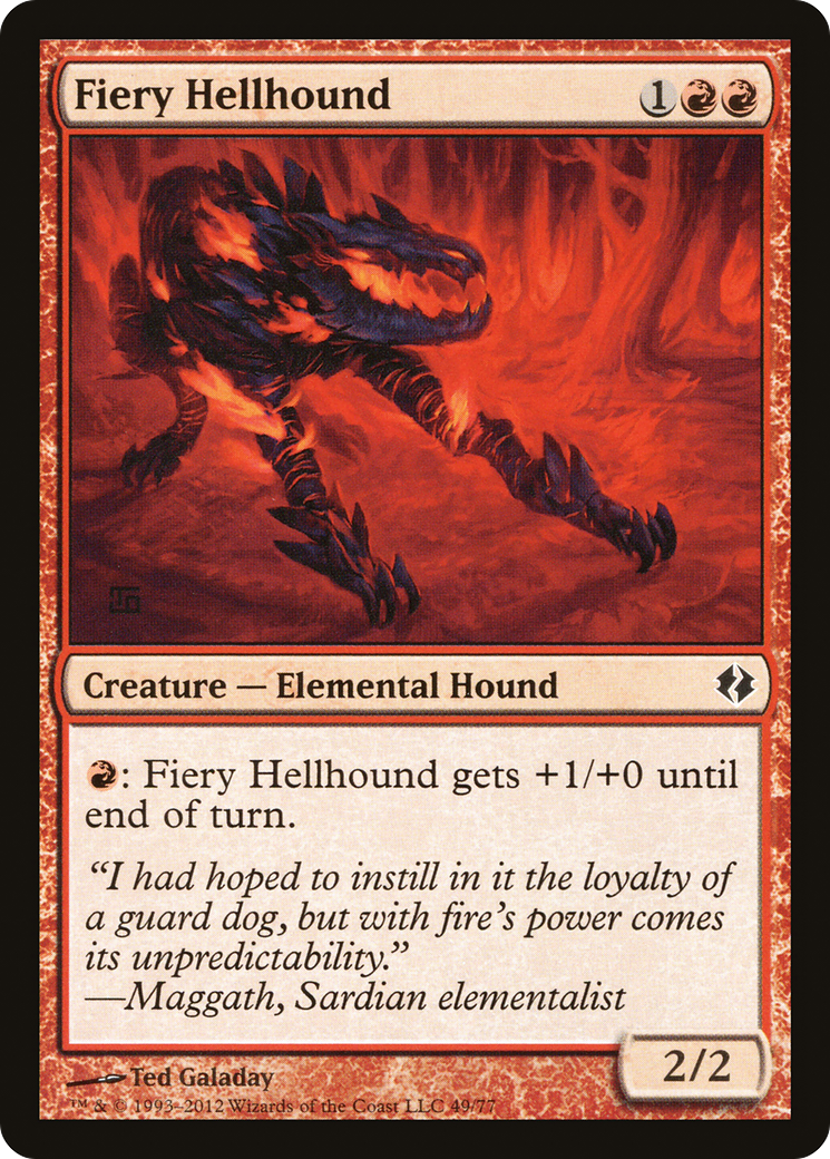 Fiery Hellhound (DDI-049) [Duel Decks: Venser vs. Koth]