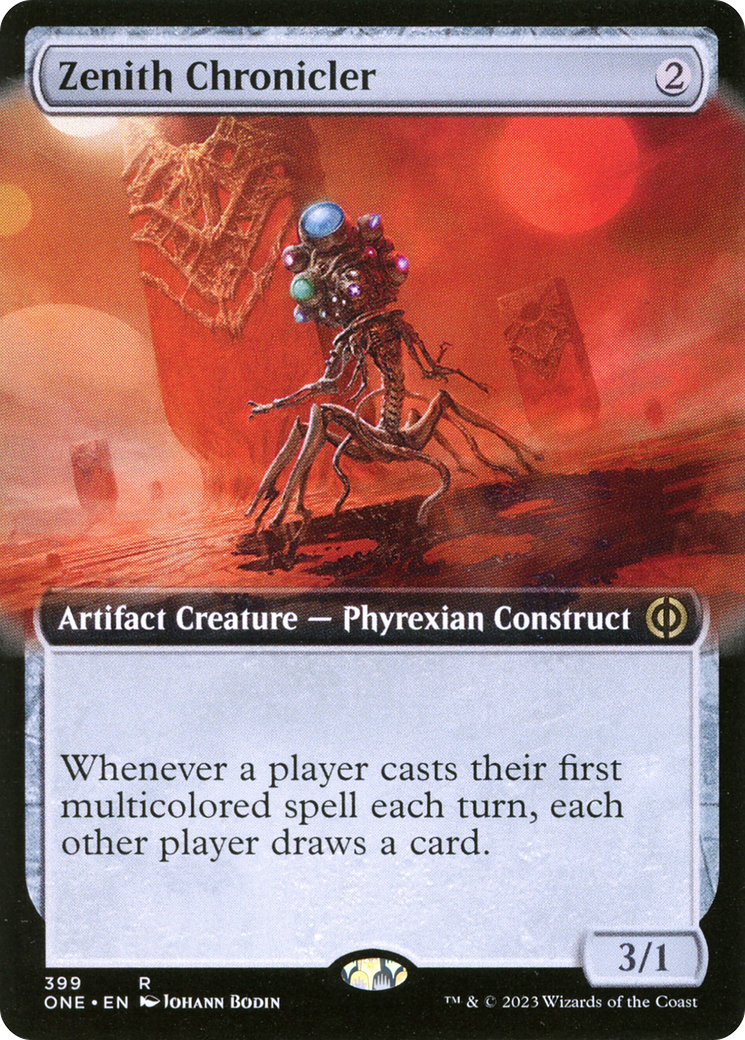 Zenith Chronicler (ONE-399) [Phyrexia: All Will Be One]: (Extended Art) Foil