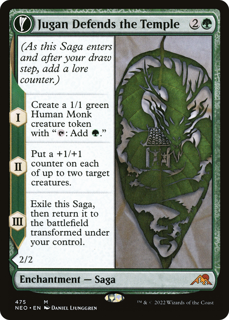 Jugan Defends the Temple (Extended Art) (NEO-475) [Kamigawa: Neon Dynasty]
