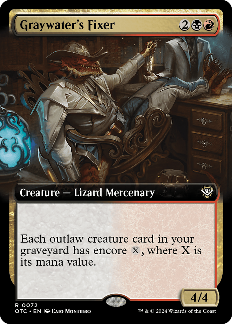 Graywater's Fixer (OTC-072) [Outlaws of Thunder Junction Commander]: (Extended Art) Foil