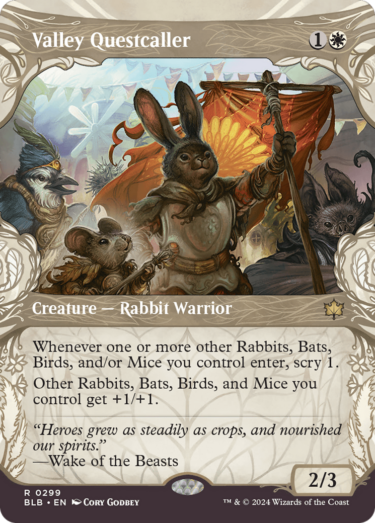 Valley Questcaller (BLB-299) [Bloomburrow]: (Showcase) (Borderless)