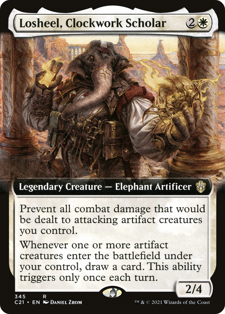 Losheel, Clockwork Scholar (Extended Art) (C21-345) [Commander 2021]