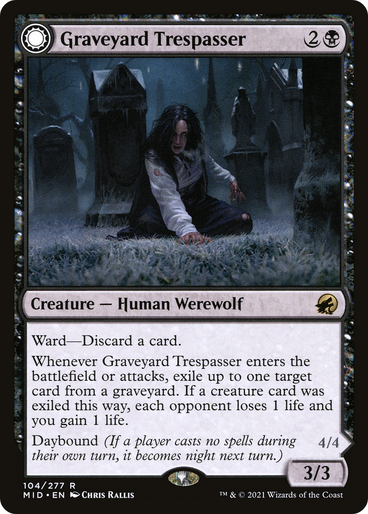 Graveyard Trespasser // Graveyard Glutton (MID-104) [Innistrad: Midnight Hunt]: (Double Faced Transform)