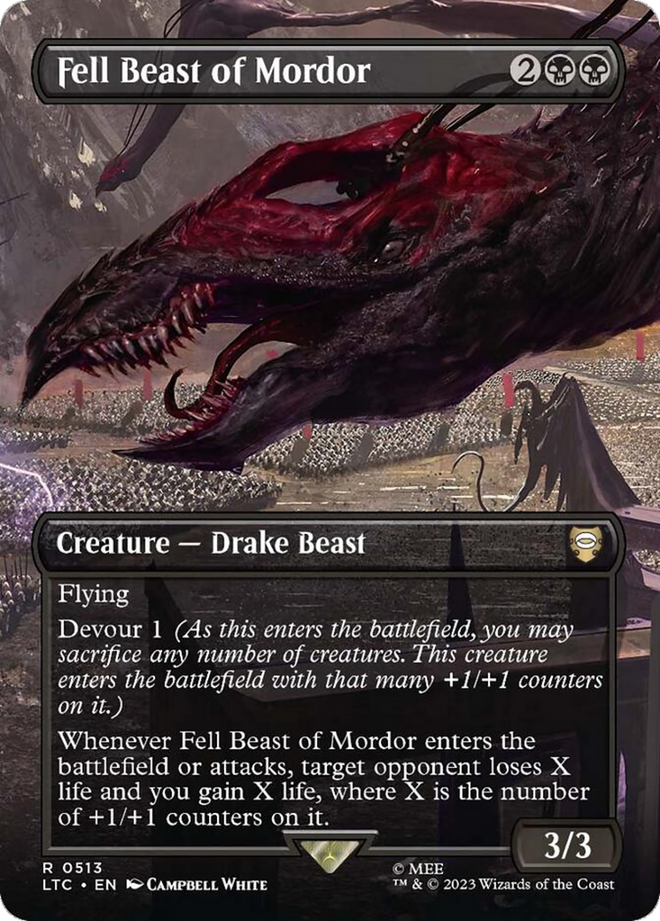Fell Beast of Mordor (Borderless) (LTC-513) [Tales of Middle-earth Commander] (Borderless)