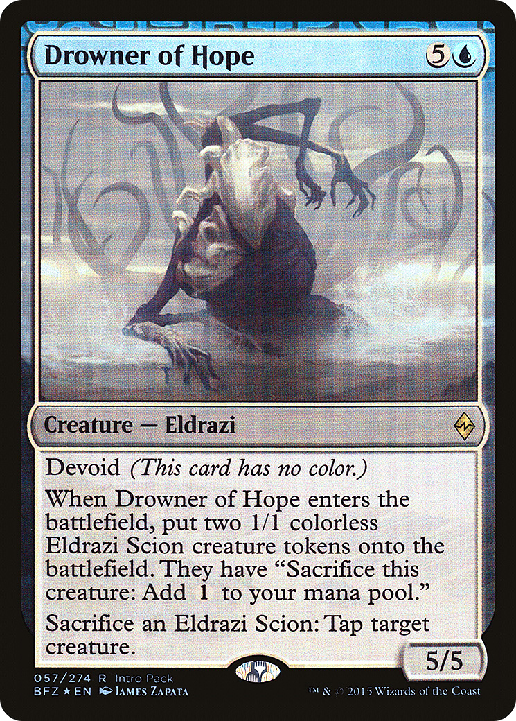 Drowner of Hope (UMP-057) [Battle for Zendikar Promos]: (devoid) Foil