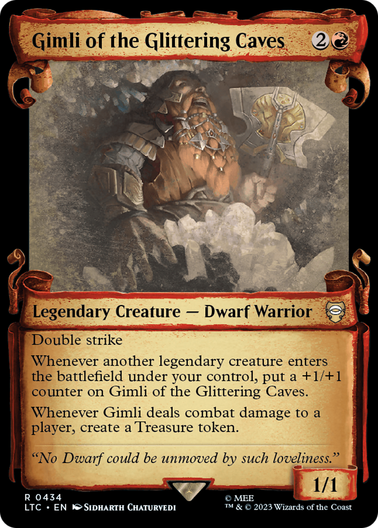 Gimli of the Glittering Caves (Showcase Scrolls) (LTC-434) [Tales of Middle-earth Commander] Foil