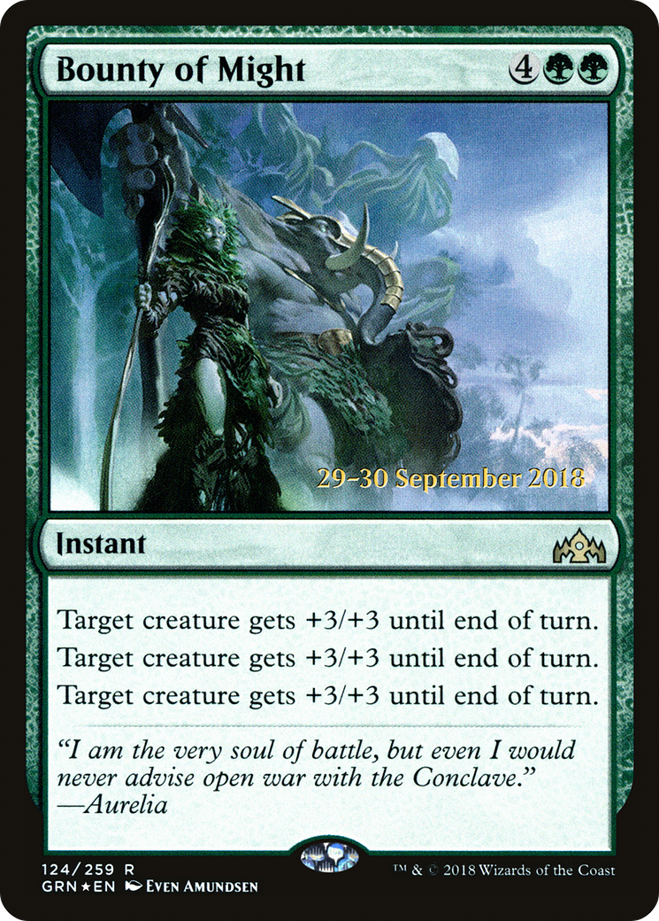 Bounty of Might (PRE-124S) [Guilds of Ravnica Promos] Foil