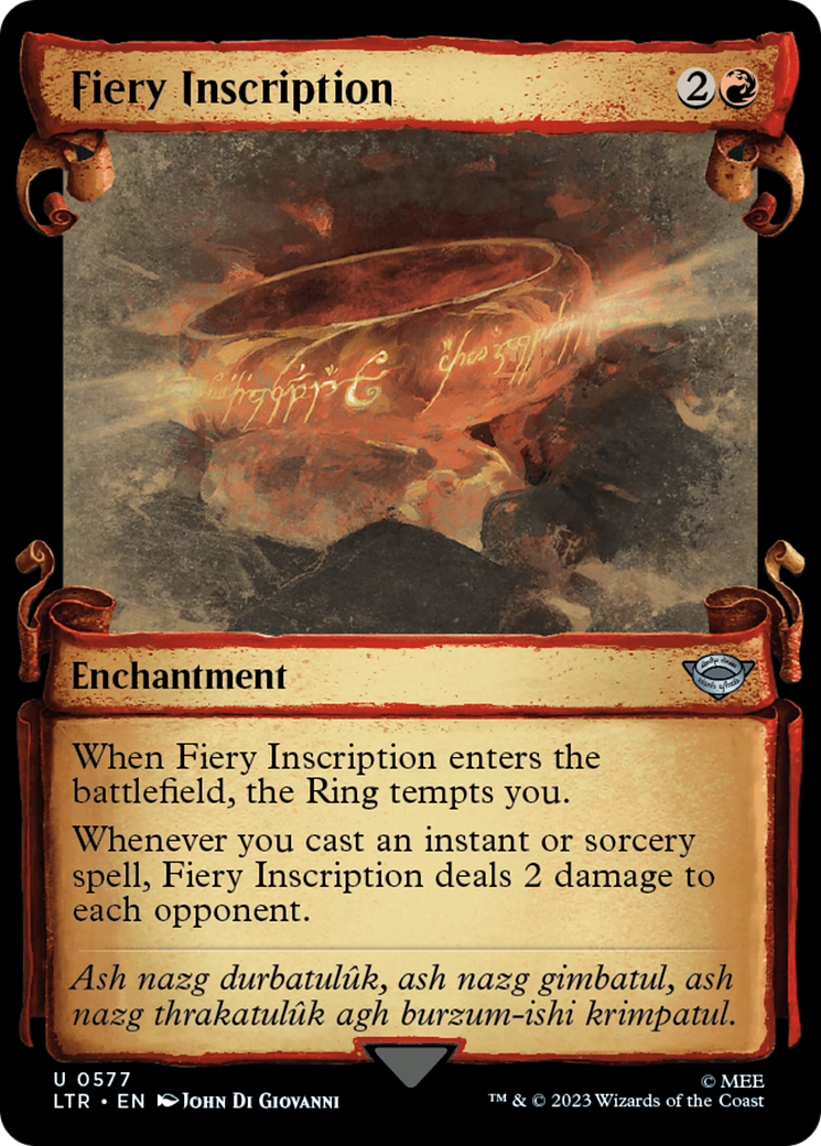 Fiery Inscription (LTR-577) [The Lord of the Rings: Tales of Middle-earth]: (Showcase)
