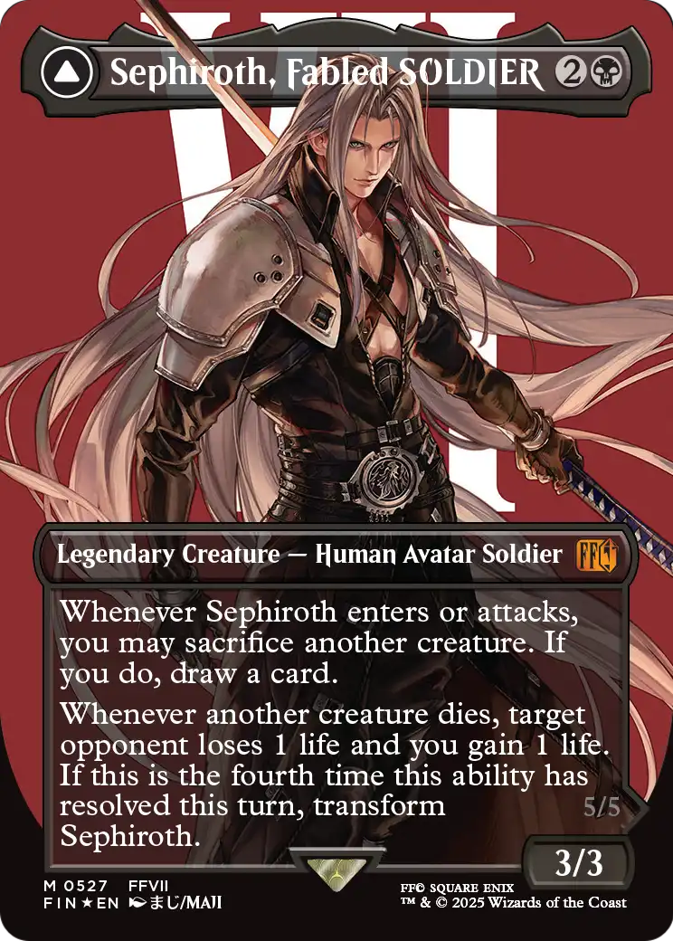 Sephiroth, Fabled SOLDIER (Borderless) (Surge Foil) (FIN-527) [FINAL FANTASY] Foil