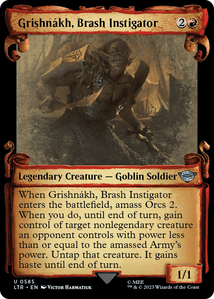 Grishnákh, Brash Instigator (LTR-585) [The Lord of the Rings: Tales of Middle-earth]: (Showcase) Foil