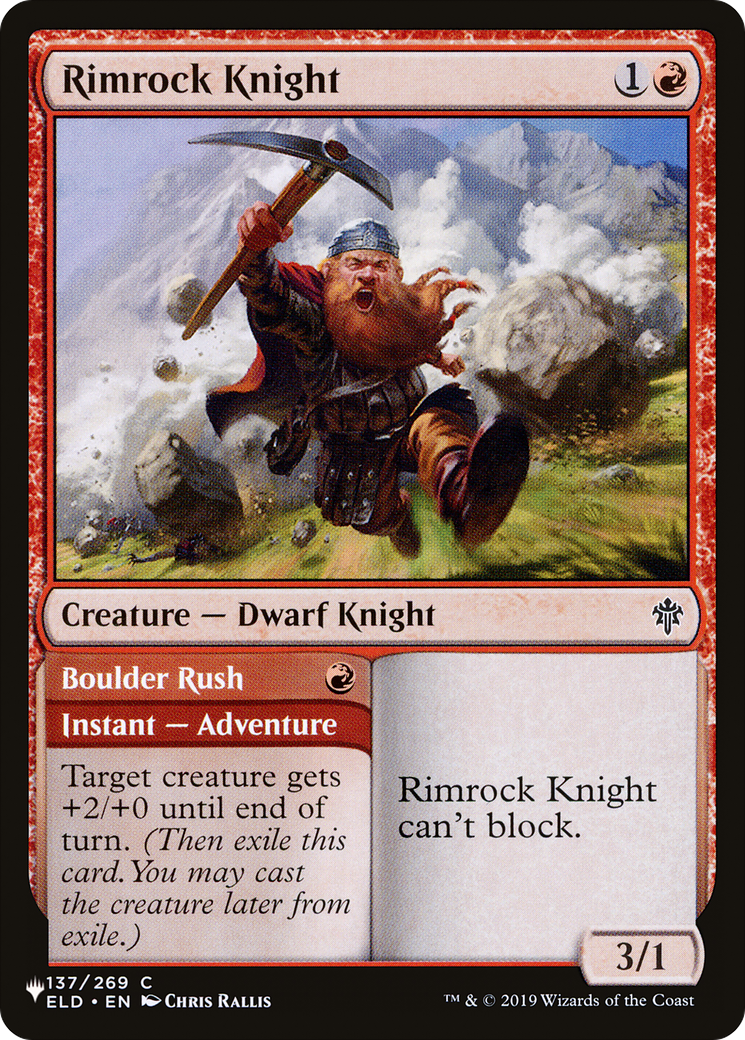 Rimrock Knight // Boulder Rush (LIST-ELD-137) [The List]