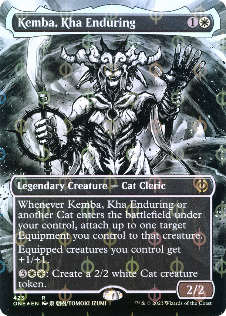 Kemba, Kha Enduring (ONE-423) [Phyrexia: All Will Be One]: (Showcase) (Borderless) Foil