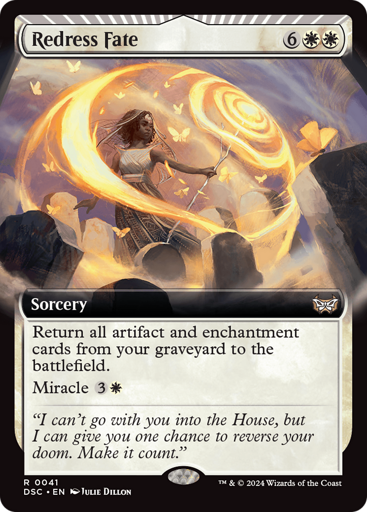 Redress Fate (DSC-041) [Duskmourn: House of Horror Commander]: (Extended Art, miracle)