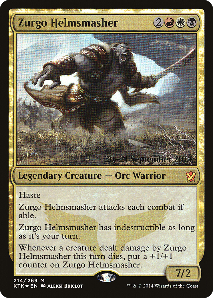 Zurgo Helmsmasher (PRE-214S) [Khans of Tarkir Promos] Foil