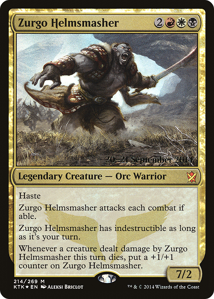 Zurgo Helmsmasher (PRE-214S) [Khans of Tarkir Promos] Foil