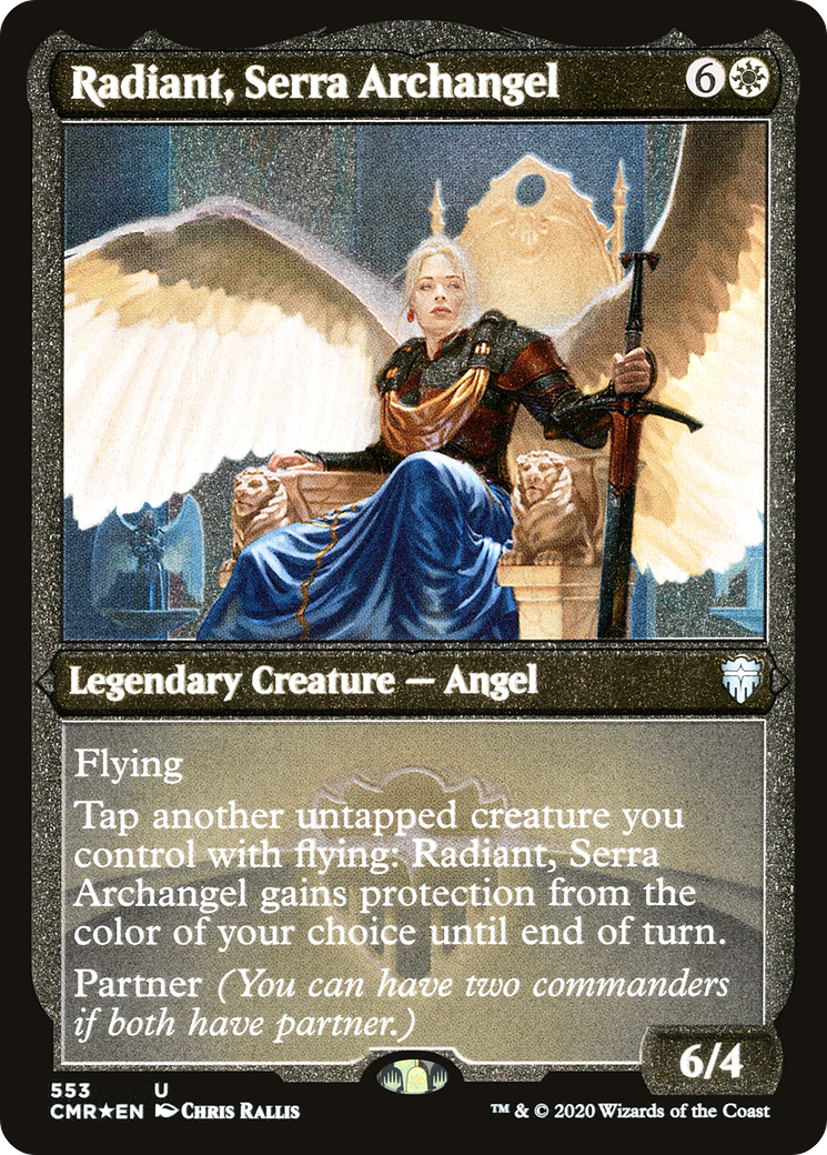 Radiant, Serra Archangel (CMR-553) [Commander Legends] Etched Foil