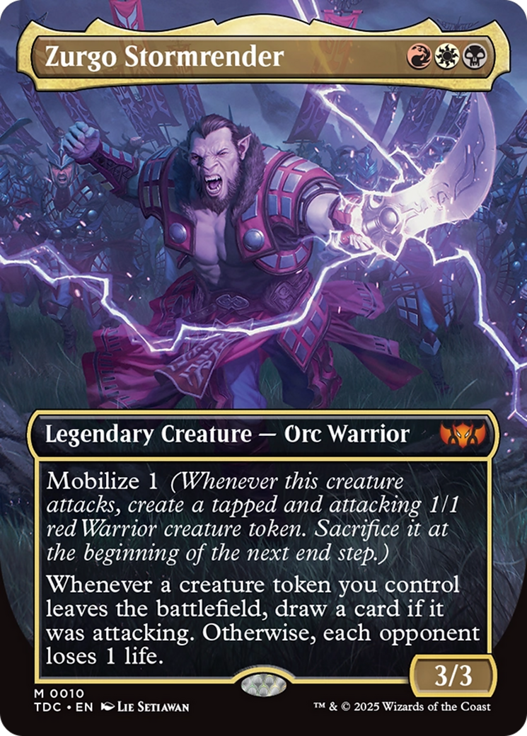 Zurgo Stormrender (TDC-010) [Commander: Tarkir: Dragonstorm] (Borderless) Foil