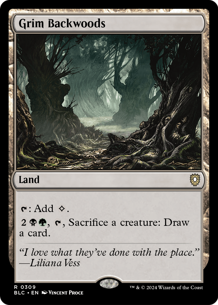 Grim Backwoods (BLC-309) [Bloomburrow Commander]