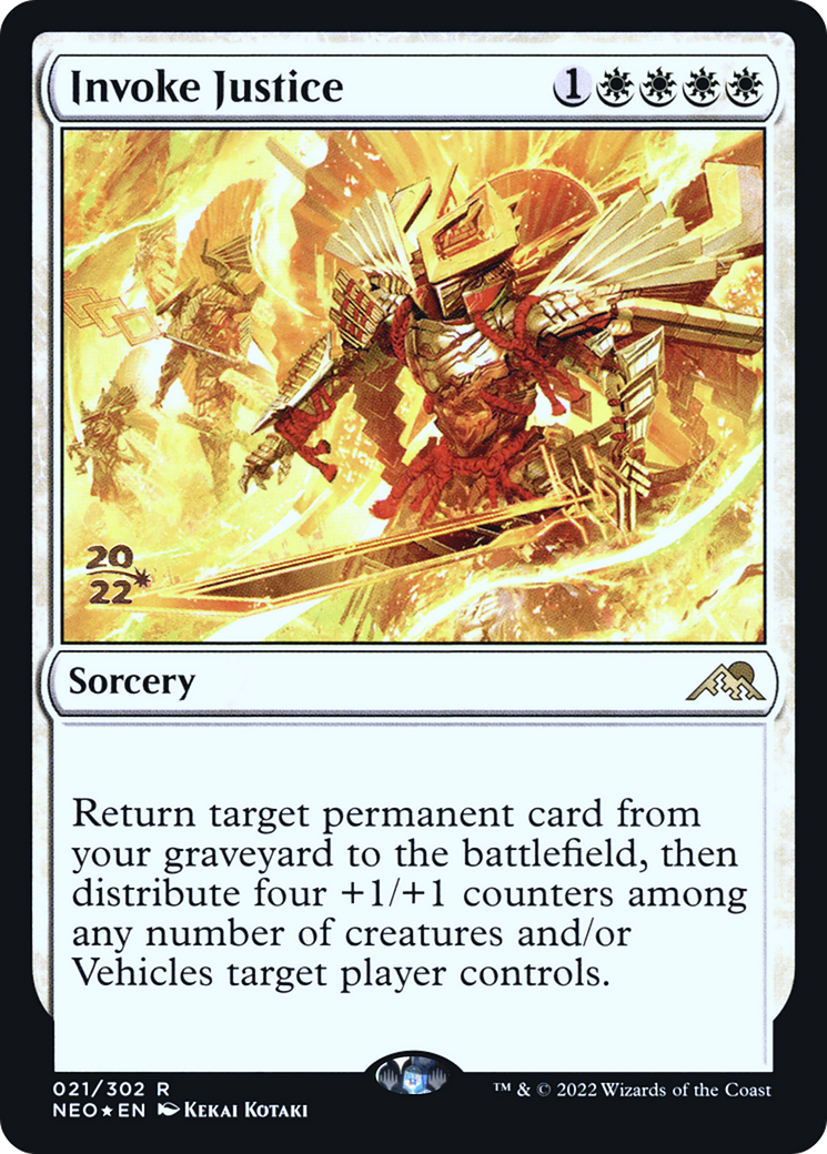 Invoke Justice (PRE-021) [Kamigawa: Neon Dynasty Promos] Foil
