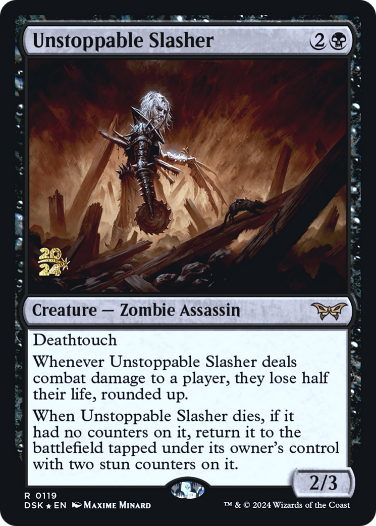 Unstoppable Slasher (PRE-119S) [Duskmourn: House of Horror Promos] Foil