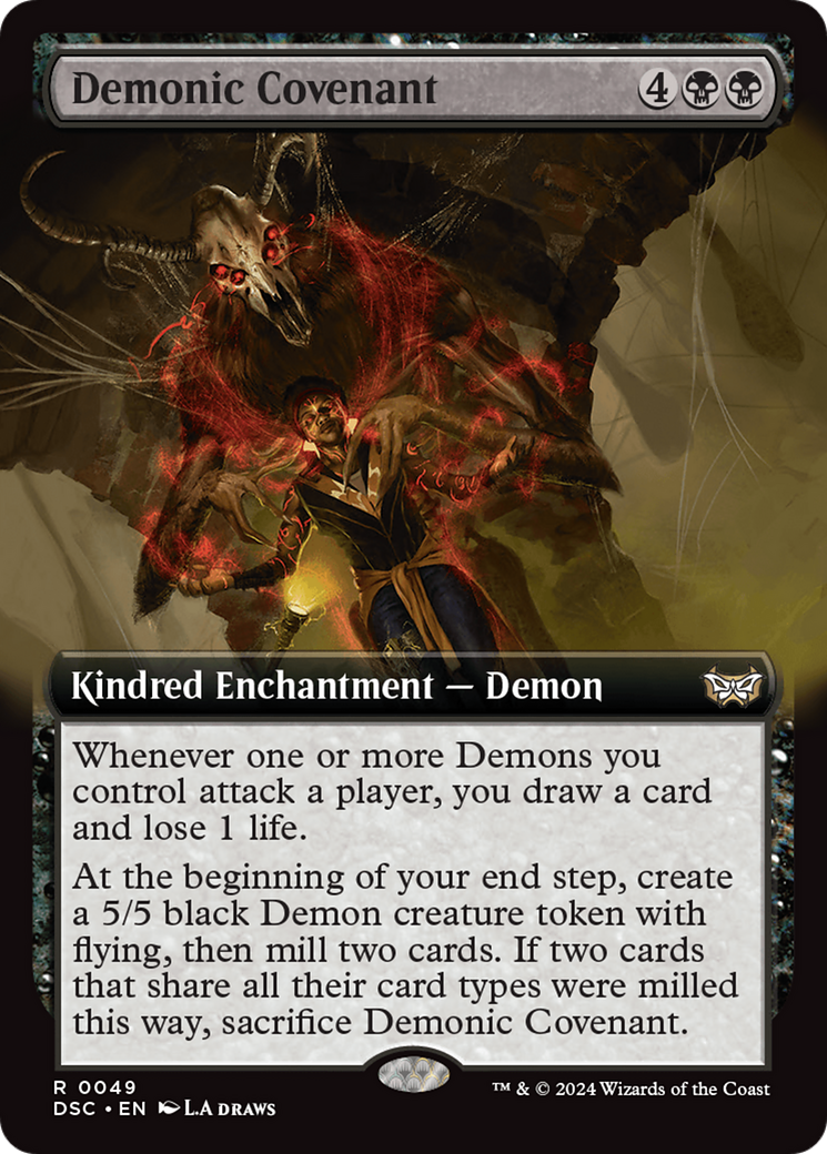 Demonic Covenant (DSC-049) [Duskmourn: House of Horror Commander]: (Extended Art)