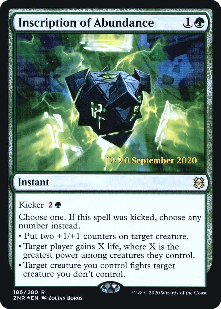 Inscription of Abundance (PRE-186S) [Zendikar Rising Promos] Foil