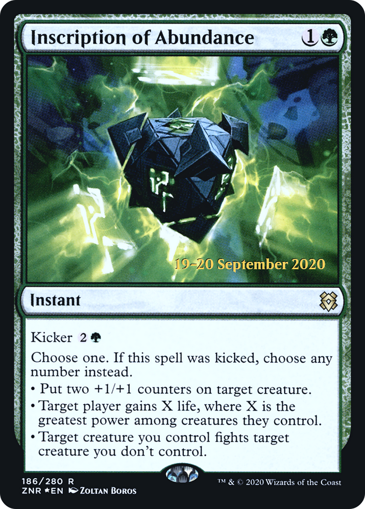 Inscription of Abundance (PRE-186S) [Zendikar Rising Promos] Foil