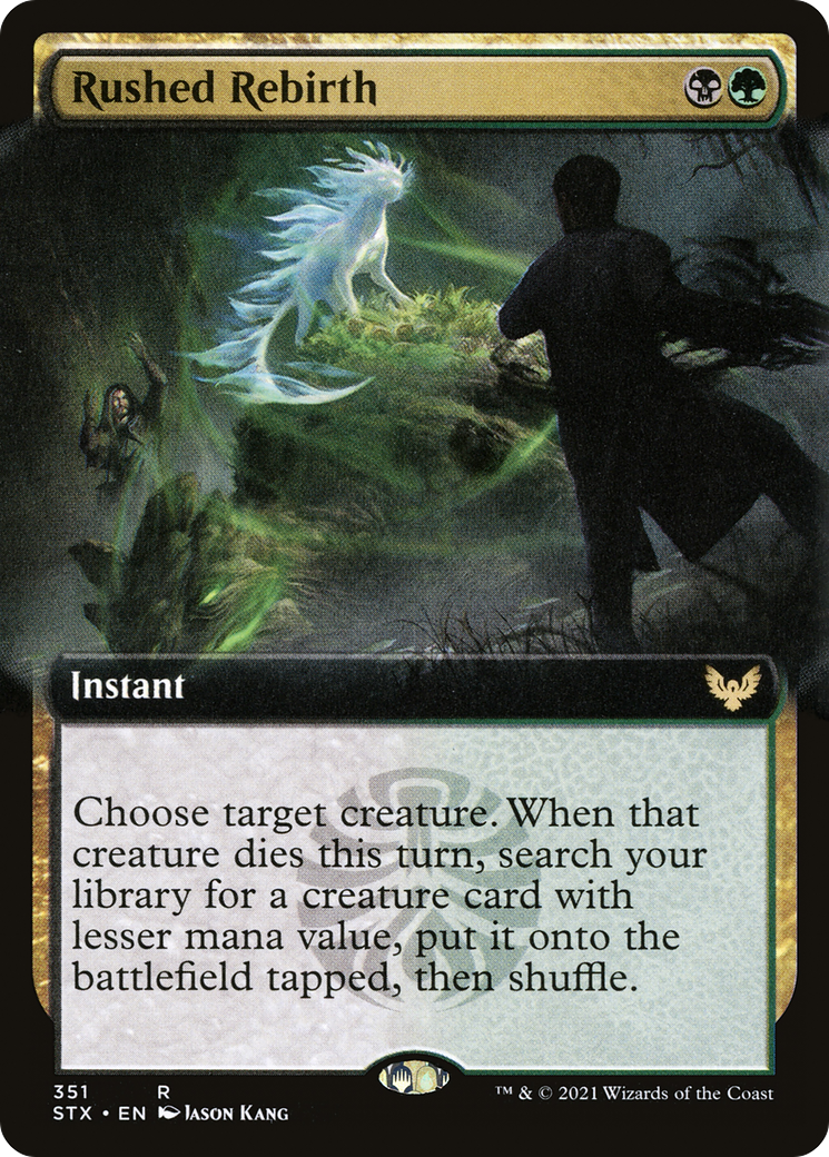 Rushed Rebirth (STX-351) [Strixhaven: School of Mages]: (Extended Art) Foil