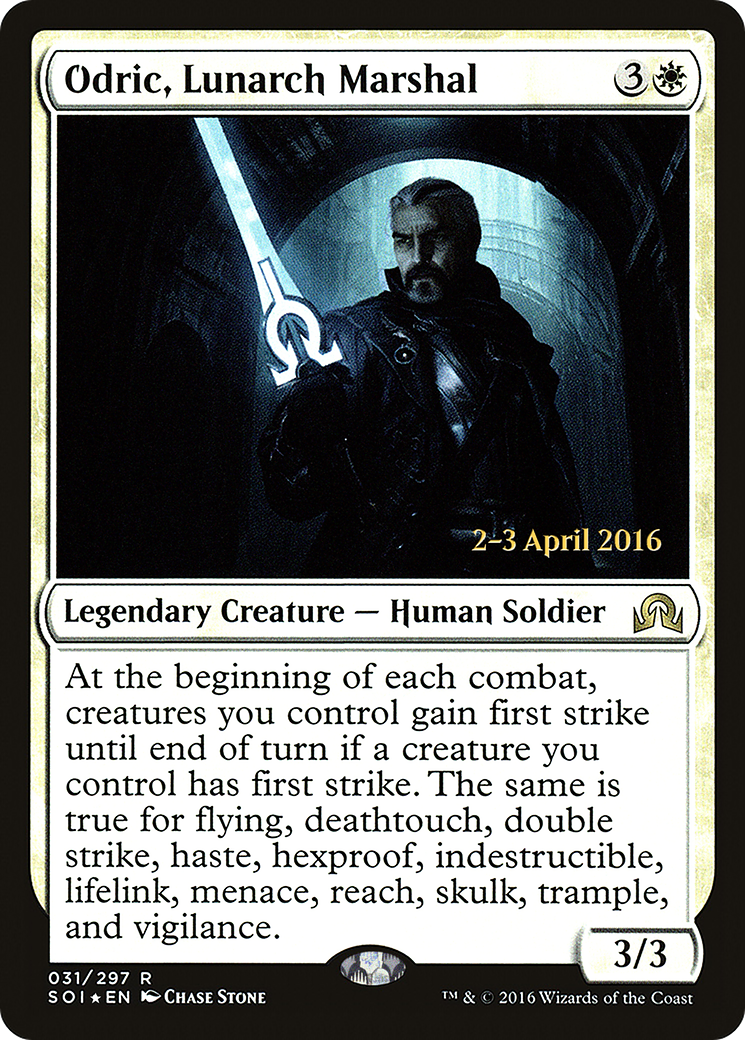 Odric, Lunarch Marshal (PRE-31S) [Shadows over Innistrad Promos] Foil