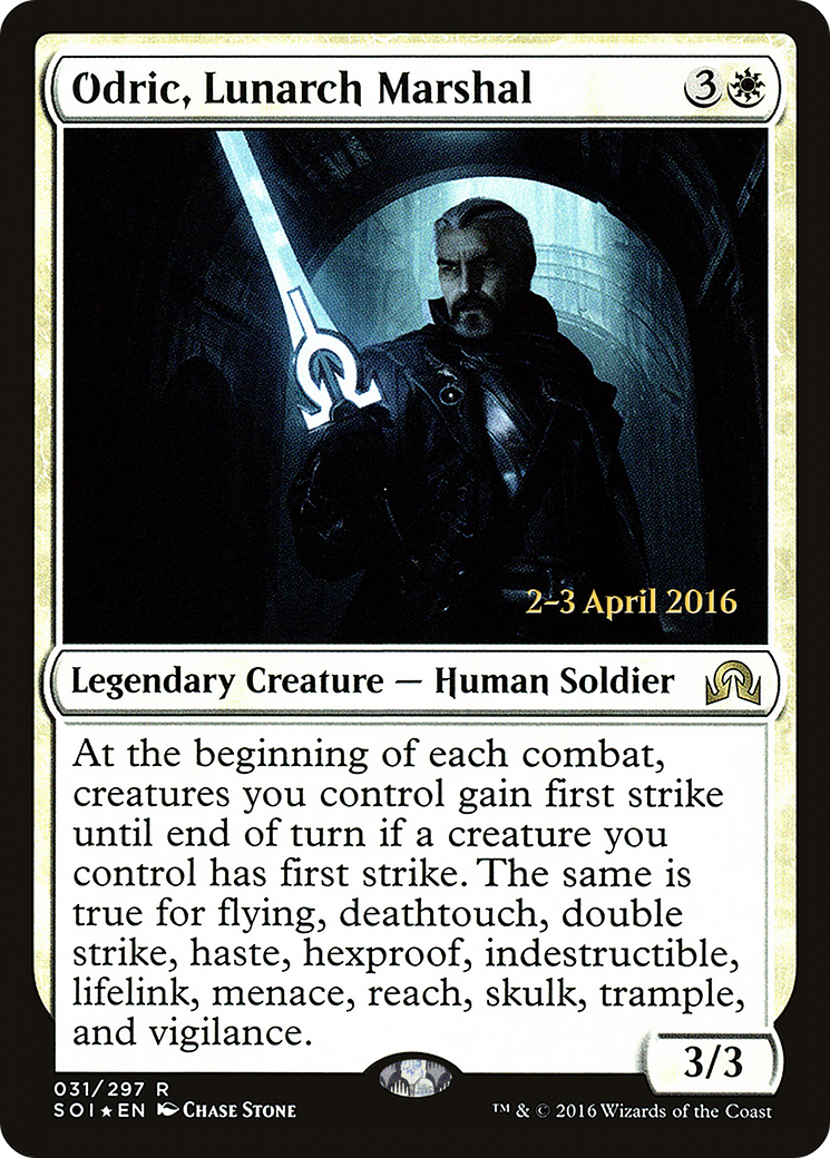 Odric, Lunarch Marshal (PRE-31S) [Shadows over Innistrad Promos] Foil