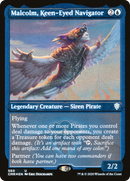Malcolm, Keen-Eyed Navigator (Foil Etched) (CMR-560) [Commander Legends] Foil