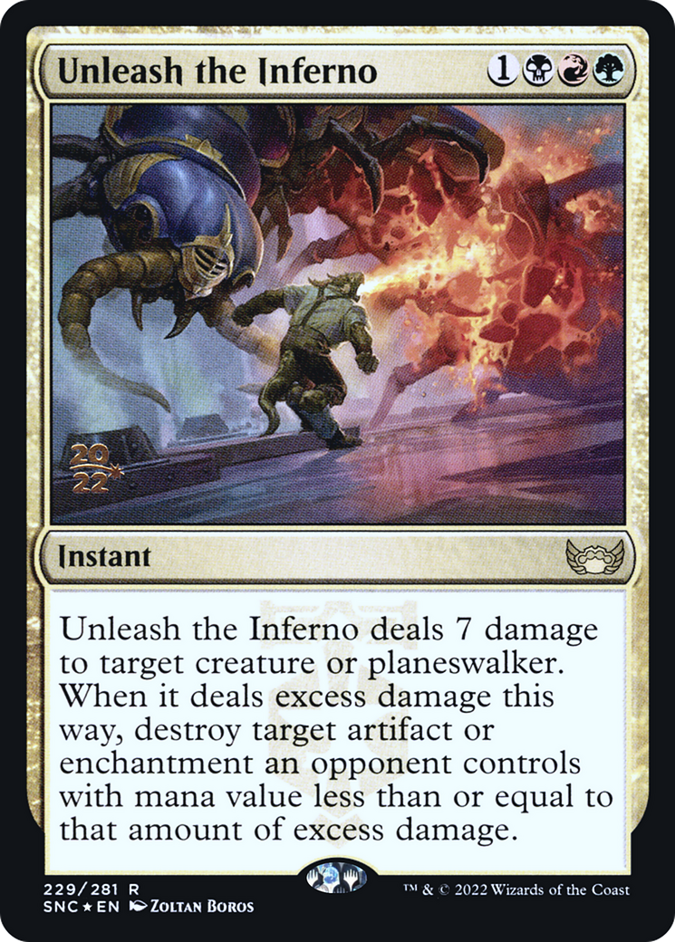 Unleash the Inferno (PRE-229S) [Streets of New Capenna Promos] Foil