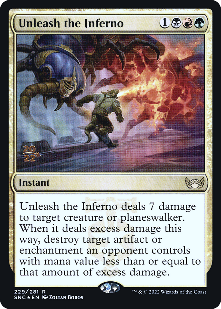 Unleash the Inferno (PRE-229) [Streets of New Capenna Promos] Foil