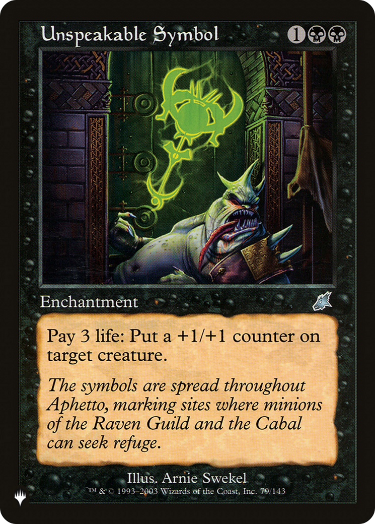 Unspeakable Symbol (LIST-SCG-79) [The List]
